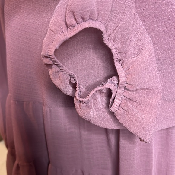 Andrée by Unit Tiered Babydoll Dress – Mauve, Size Large - Picture 7 of 9